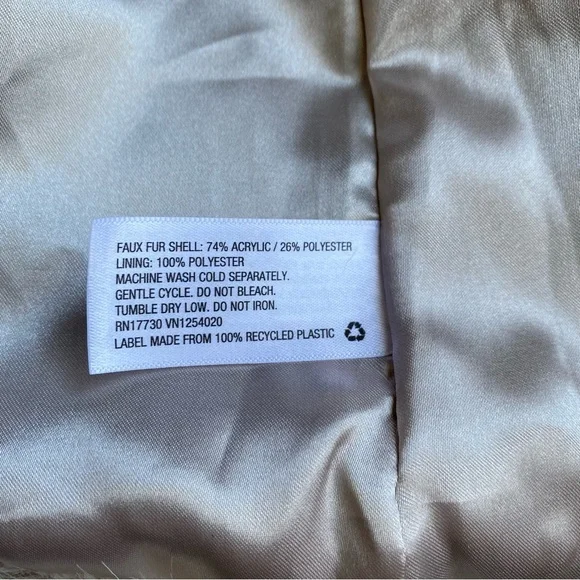 A New Day Faux Fur Coat. Cream. XS - Picture 6 of 7